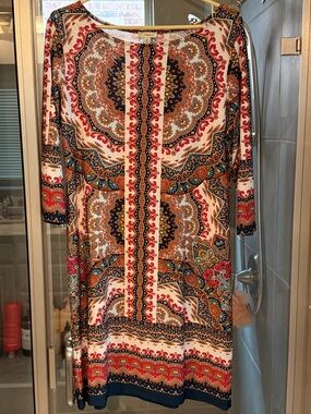 Haani Medallion Print Women’s Shift Dress in Multicolor